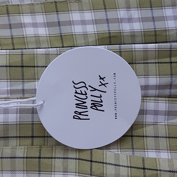 NWT Princess Polly Lona Pleated Mini Skirt Green Plaid Size S/M - Picture 4 of 7